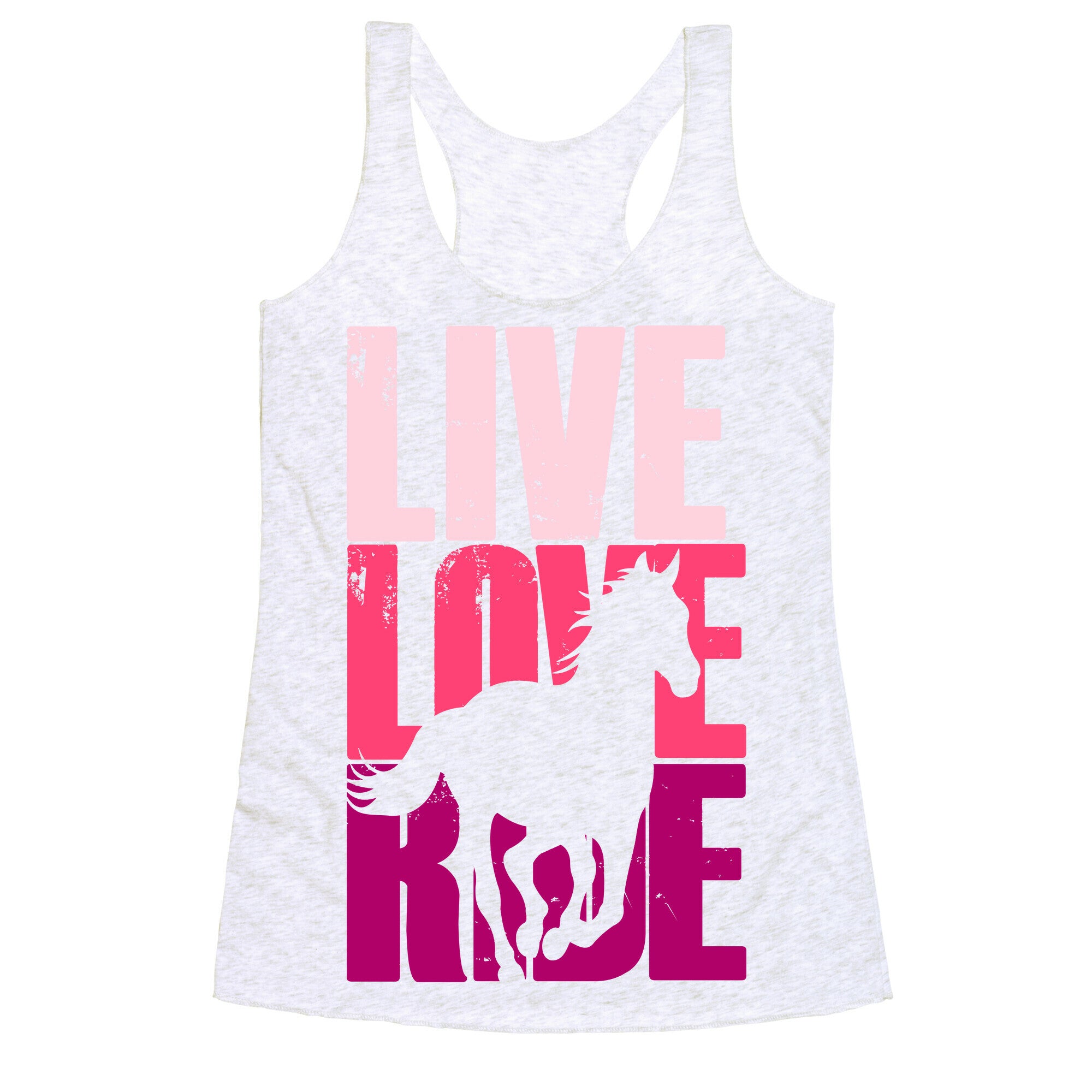 Live, Love, Ride (Horse) Racerback Tank